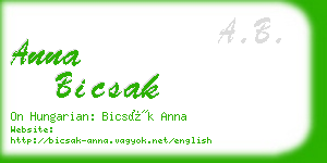 anna bicsak business card